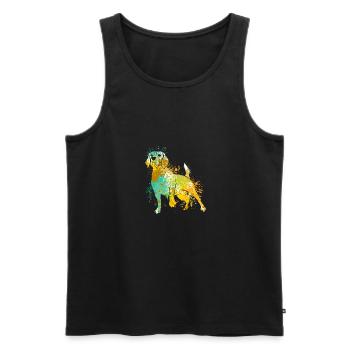 Colorful Splash Art Dog Lover Beagle - Débardeur bio Premium Homme - noir - Devant - Michal (187cm)