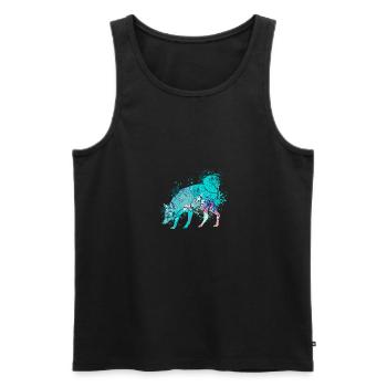 Colorful Splash Art Dog Lover Siberian Husky - Men's Premium Organic Tank Top - black - Front - Michal (187cm)