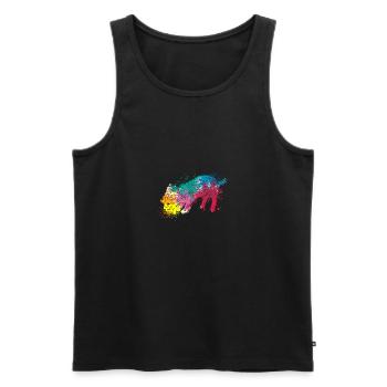 Colorful Splash Art Dog Lover Yorkie - Men's Premium Organic Tank Top - black - Front - Michal (187cm)