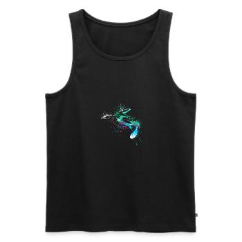 Splash art Marine Dinosaur mosasaurus - Männer Premium Bio Tank Top - Schwarz - Vorne - AI Model Male 178 light (178cm)