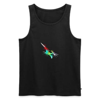 Splash art Dinosaur pterosaurs - Men's Premium Organic Tank Top - black - Front - AI Model Male 178 light (178cm)