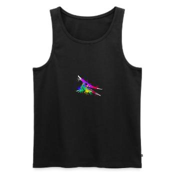 Splash art Dinosaur pterosaurs head - Men's Premium Organic Tank Top - black - Front - AI Model Male 178 light (178cm)