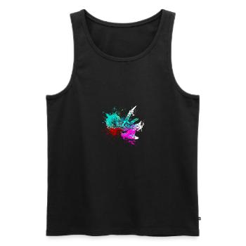 Splash art Dinosaur Triceratops head - Männer Premium Bio Tank Top - Schwarz - Vorne - AI Model Male 178 light (178cm)