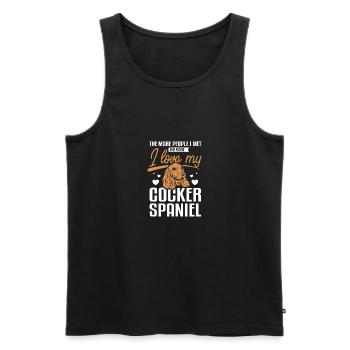 People I met the more I love my cocker spaniel - Männer Premium Bio Tank Top - Schwarz - Vorne - Michal (187cm)
