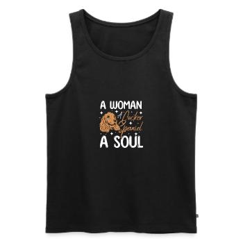 A woman a cocker spaniel a soul - Männer Premium Bio Tank Top - Schwarz - Vorne - Michal (187cm)