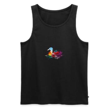 Colerfull Splash Art Farm animaux Canard - Débardeur bio Premium Homme - noir - Devant - Michal (187cm)