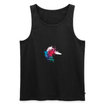Colerfull Splash Art Farm animaux Duck Head - Débardeur bio Premium Homme - noir - Devant - Michal (187cm)
