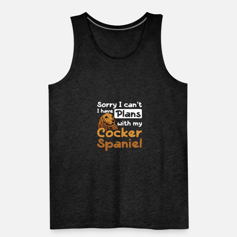 I can't I have plans with my cocker spaniel Men's Premium Organic Tank Top