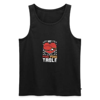Mon cœur est sur la table de ping-pong - Débardeur bio Premium Homme - noir - Devant - Michal (187cm)