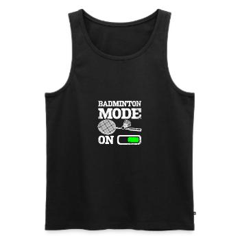 Sports Badminton mode on - Men's Premium Organic Tank Top - black - Front - AI Model Male 178 light (178cm)
