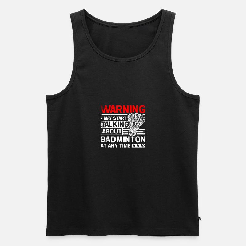 Start talking about Badminton - Männer Premium Bio Tank Top - Schwarz