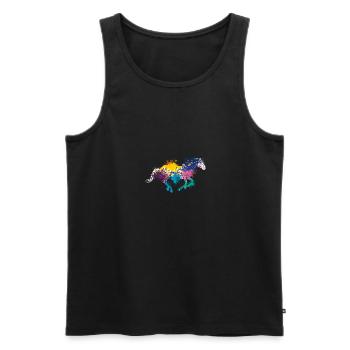 Colorful Splash Art Farm animaux Cheval - Débardeur bio Premium Homme - noir - Devant - Michal (187cm)