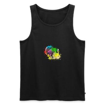 Colorful Splash Farm animals thanksgiving Turkey - Men's Premium Organic Tank Top - black - Front - AI Model Male 178 light (178cm)