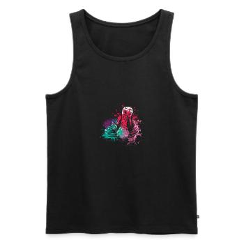 Colorful Splash Farm animals thanksgiving Turkey - Men's Premium Organic Tank Top - black - Front - AI Model Male 178 light (178cm)