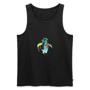 Splash Art Zwergpinguin Kaiserpinguin - Männer Premium Bio Tank Top - Schwarz - Vorne - AI Model Male 178 light (178cm)