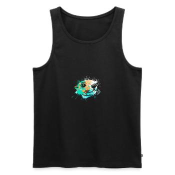 Splash Art Seal Lion de mer - Débardeur bio Premium Homme - noir - Devant - AI Model Male 178 light (178cm)