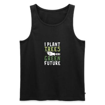 I plant trees for a green future Botanist - Männer Premium Bio Tank Top - Schwarz - Vorne - AI Model Male 178 light (178cm)