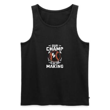 Pregnancy Baseball Our champ is in the making - Männer Premium Bio Tank Top - Schwarz - Vorne - Michal (187cm)