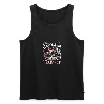 Les trompettistes cool girls jouent de la trompette - Débardeur bio Premium Homme - noir - Devant - Michal (187cm)