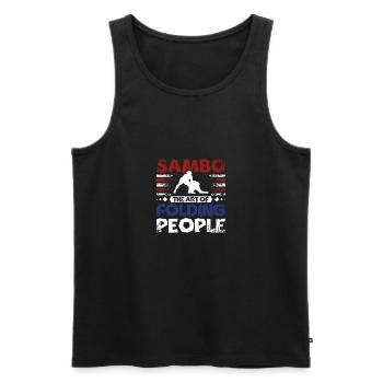 Sambo the art of folding people - Men's Premium Organic Tank Top - black - Front - Michal (187cm)