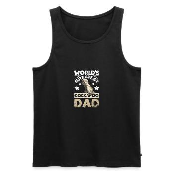 Fête des pères, le plus grand papa cockapoo du monde - Débardeur bio Premium Homme - noir - Devant - Michal (187cm)