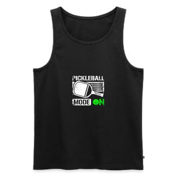 Pickleball mode on - Männer Premium Bio Tank Top - Schwarz - Vorne - Michal (187cm)