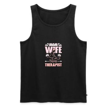 Mothers day mom wife Massage therapist - Männer Premium Bio Tank Top - Schwarz - Vorne - Michal (187cm)