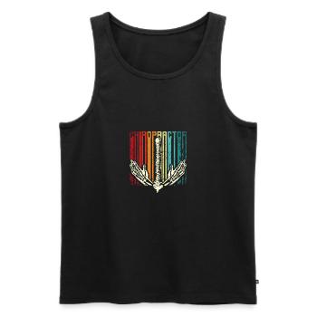 Retro Vintage Chiropractor - Men's Premium Organic Tank Top - black - Front - AI Model Male 178 light (178cm)