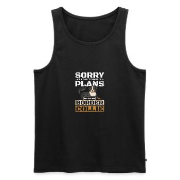 Je ne peux pas avoir de projets avec mon border collie - Débardeur bio Premium Homme - noir - Devant - Michal (187cm)