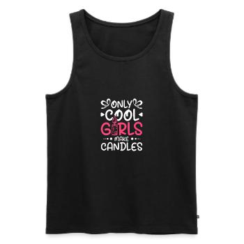 Only cool girls make candles - Männer Premium Bio Tank Top - Schwarz - Vorne - Michal (187cm)