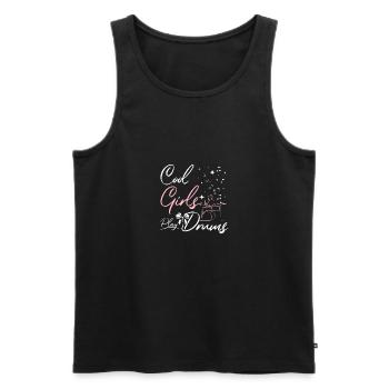 Cool girls play drums - Men's Premium Organic Tank Top - black - Front - Michal (187cm)