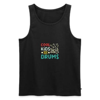 For children, cool kids play drums - Men's Premium Organic Tank Top - black - Front - AI Model Male 178 light (178cm)