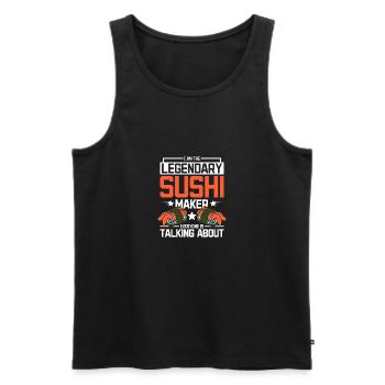 The legendary sushi maker everyone is talking - Männer Premium Bio Tank Top - Schwarz - Vorne - AI Model Male 178 light (178cm)