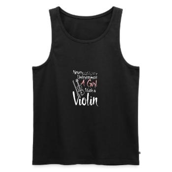Never underestimate a girl with a violin - Men's Premium Organic Tank Top - black - Front - Michal (187cm)