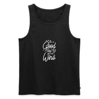 Vinification : c’est une bonne journée pour faire du vin - Débardeur bio Premium Homme - noir - Devant - Michal (187cm)