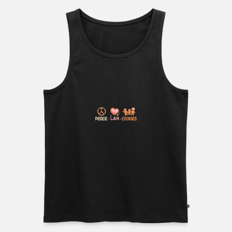 Paix amour biscuits de Noël - Débardeur bio Premium Homme - noir