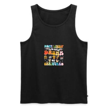 Most likely to get drunk on christmas - Men's Premium Organic Tank Top - black - Front - AI Model Male 178 light (178cm)