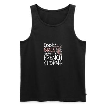 Des filles cool jouent du cor français - Débardeur bio Premium Homme - noir - Devant - Michal (187cm)
