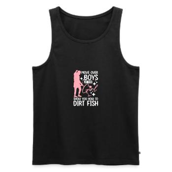 Let this girl show you how to dirty fishing - Männer Premium Bio Tank Top - Schwarz - Vorne - Michal (187cm)