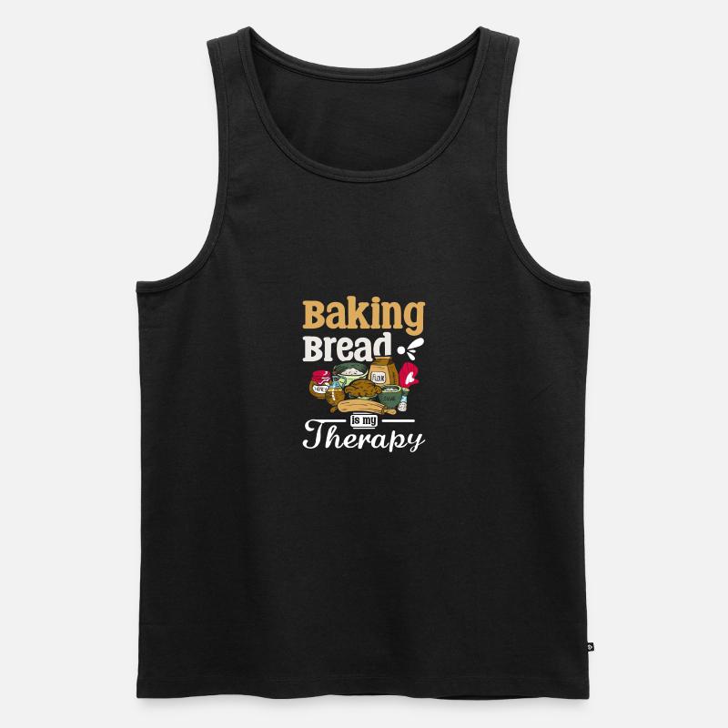 Baking bread is my therapy - Men's Premium Organic Tank Top - black