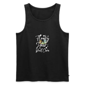Baking bread floury hair don't care - Männer Premium Bio Tank Top - Schwarz - Vorne - AI Model Male 178 light (178cm)