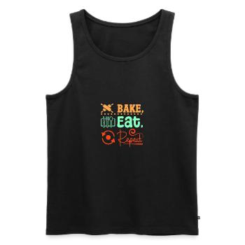 Baking bread eat repeat - Men's Premium Organic Tank Top - black - Front - AI Model Male 178 light (178cm)