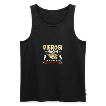 Pierogi making is my superpower - Men's Premium Organic Tank Top - black - Front - AI Model Male 178 light (178cm)