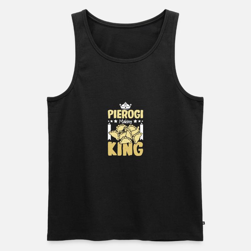 Pierogi making king - Männer Premium Bio Tank Top - Schwarz