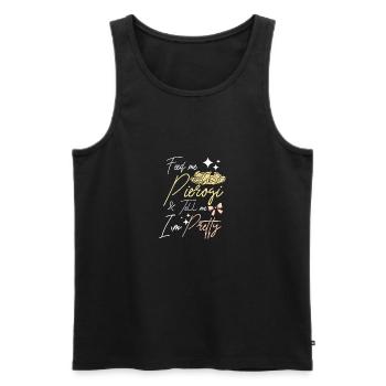 Nourrissez-moi de pierogi et dites-moi que je suis jolie - Débardeur bio Premium Homme - noir - Devant - AI Model Male 178 light (178cm)