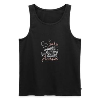Des filles cool jouent de l’accordéon - Débardeur bio Premium Homme - noir - Devant - AI Model Male 178 light (178cm)