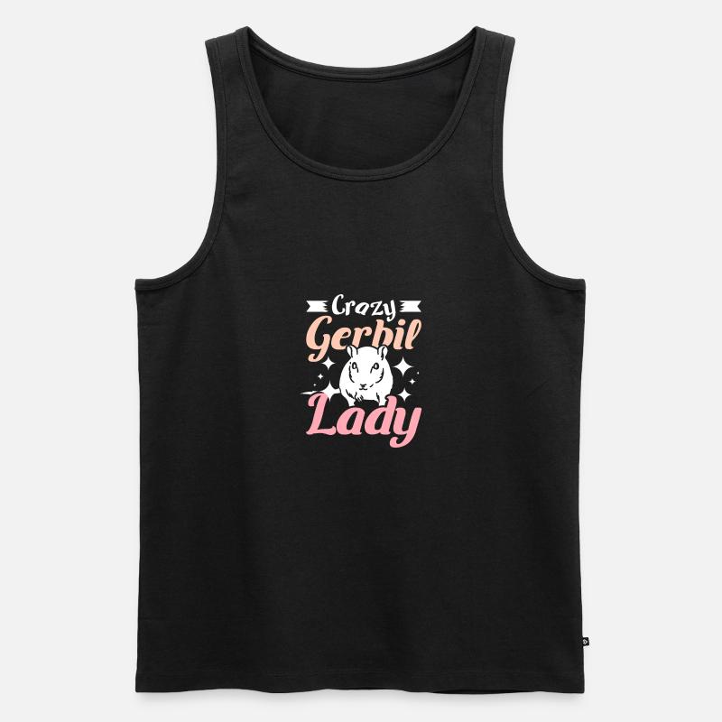 Crazy gerbil lady - Männer Premium Bio Tank Top - Schwarz