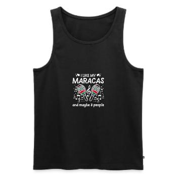I like my maracas and maybe 3 people - Männer Premium Bio Tank Top - Schwarz - Vorne - Michal (187cm)