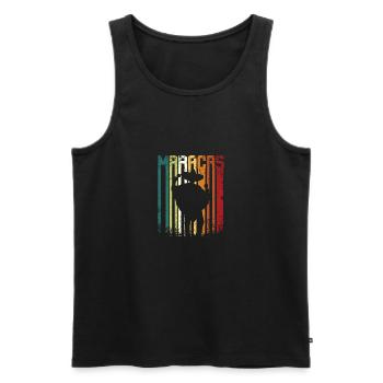 Mexico Retro Vintage Maracas - Men's Premium Organic Tank Top - black - Front - AI Model Male 178 light (178cm)