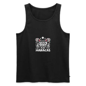 Cool people play maracas - Men's Premium Organic Tank Top - black - Front - AI Model Male 178 light (178cm)